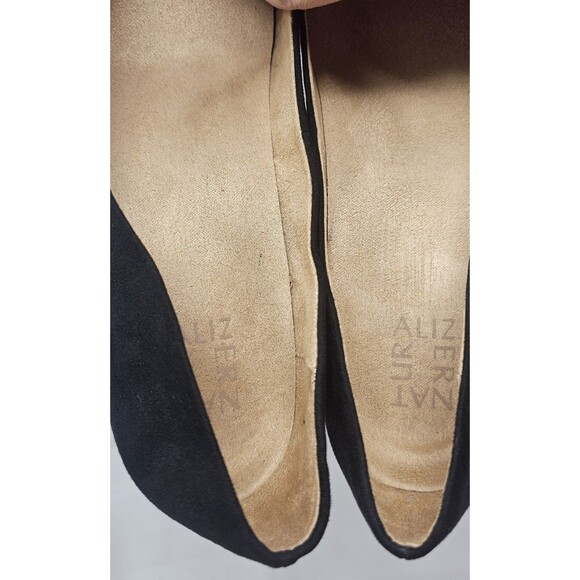 Naturalizer Sz 9.5M Black Faux Suede Round Toe Block Heels Donelle Pumps Comfort - Picture 10 of 11